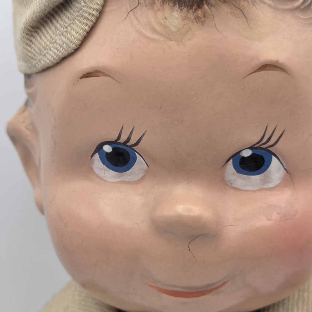 1938 Sunny Sam Soldier Flexy Doll By Ideal Toy Co. Composition Military 13" - Picture 4 of 16